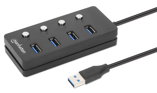 Manhattan 180887 hub de interfaz USB 3.2 Gen 1 (3.1 Gen 1) Type-A 5000 Mbit/s Negro