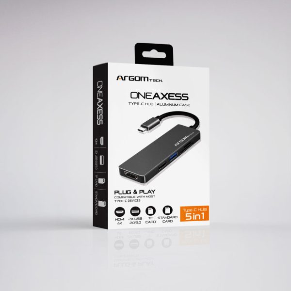 ArgomTech ARG-UB-0183 base para laptop o replicador de puertos Alámbrico USB 3.2 Gen 1 (3.1 Gen 1) Type-C Plata - Imagen 2