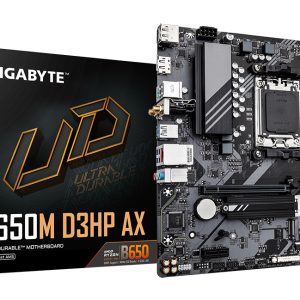 GIGABYTE B650M D3HP AX Placa base - AMD Ryzen serie 9000, VRM de 5+2+2 fases, hasta 8000 MHz DDR5 (OC), 2xPCIe 4.0 M.2, WIFI 6E, LAN 2,5 GbE, USB 3.2 Gen 1