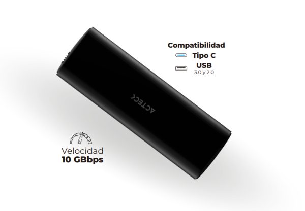Acteck AC-936460 caja para disco duro externo Carcasa para SSD Negro M.2 - Imagen 2