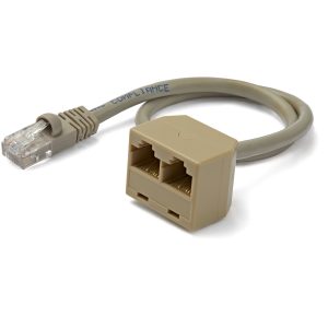 StarTech.com Cable Adaptador Multiplicador Divisor Splitter RJ45 2 a 1 - Hembra a Macho - Divisor Splitter para Cable de Red Ethernet RJ45