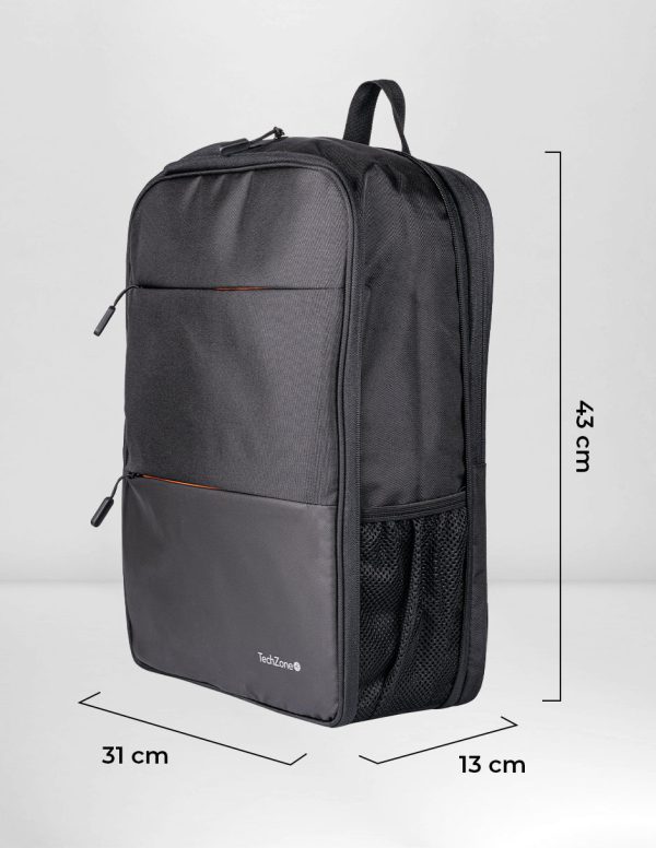 TechZone TZLBP14 mochila City backpack Negro Poliéster - Imagen 3