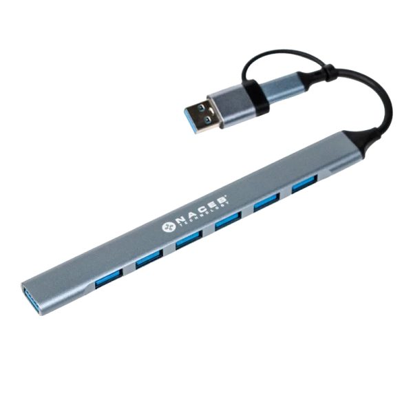 Naceb Technology NA-0125 nodo concentrador USB Tipo C Negro, Azul