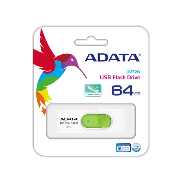 ADATA UV320 unidad flash USB 64 GB USB tipo A 3.2 Gen 1 (3.1 Gen 1) Verde, Blanco - Imagen 3