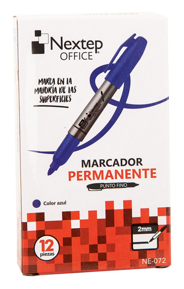 Nextep NE-072 marcador permanente Punta fina Azul 12 pieza(s) - Imagen 2