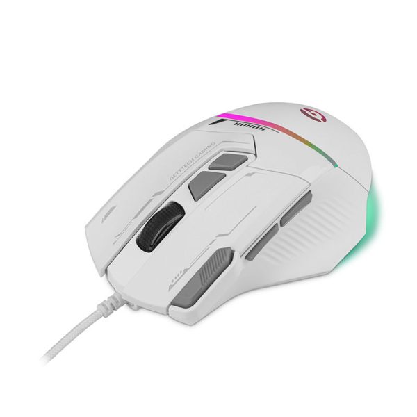 Getttech GPM-RGBWR-G1-WH ratón Juego Diestro USB tipo A 7200 DPI - Imagen 3