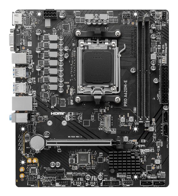 MSI PRO A620M-E placa base AMD A620 Zócalo AM5 micro ATX - Imagen 2