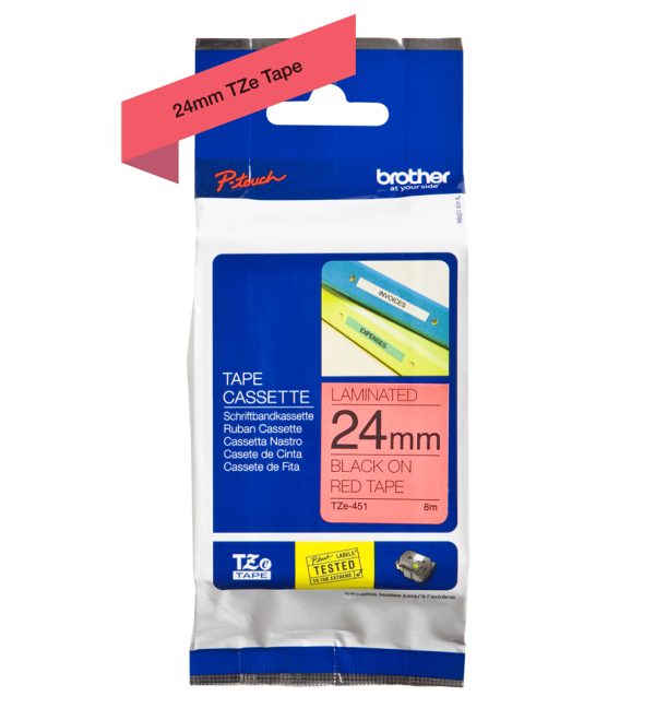 Brother TZE-451 cinta para impresora de etiquetas Negro sobre rojo TZ - Imagen 3