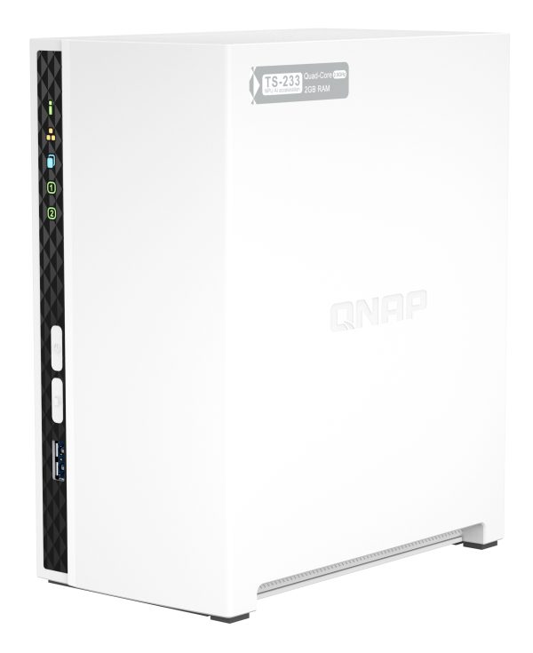 QNAP TS-233 servidor NAS o de almacenamiento Tower ARM Cortex-A55 2 GB 0 TB QNAP QTS Blanco - Imagen 4