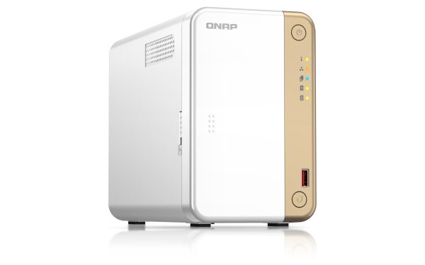 QNAP TS-262-4G-US servidor de almacenamiento NAS Torre Intel® Celeron® N4505 4 GB QNAP Turbo System Oro, Blanco - Imagen 3