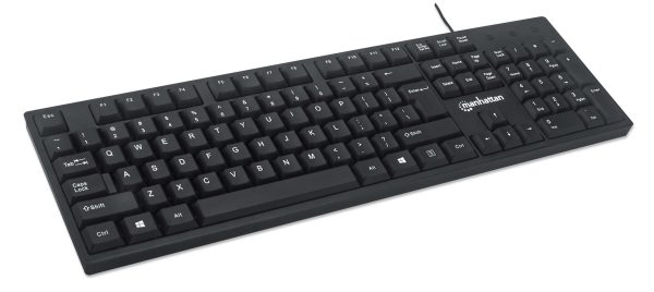 Manhattan 179324 teclado Oficina USB QWERTY Inglés Negro - Imagen 2