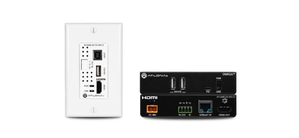 Atlona AT-OME-EX-WP-KIT-LT extensor de audio/video Transmisor y transceptor AV Negro, Blanco