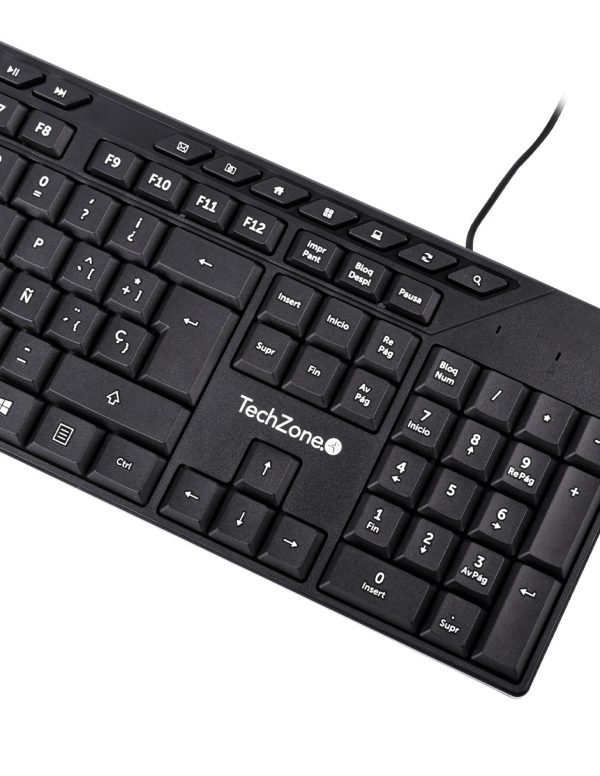 TechZone TZACCBA01 teclado Ratón incluido Oficina USB QWERTY Negro - Imagen 2