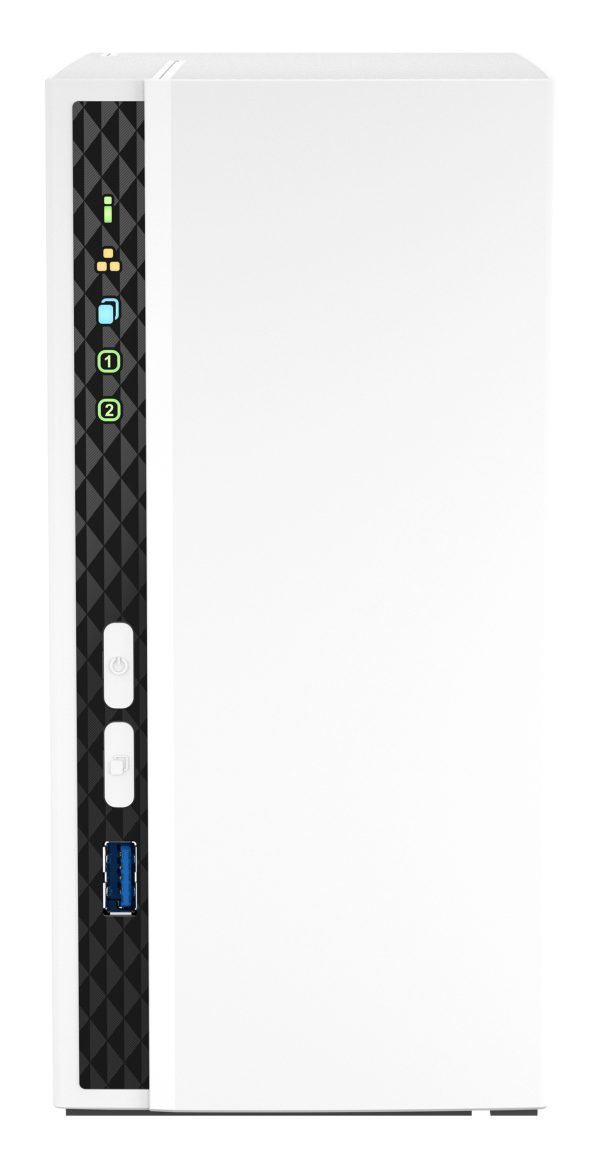 QNAP TS-233 servidor NAS o de almacenamiento Tower ARM Cortex-A55 2 GB 0 TB QNAP QTS Blanco