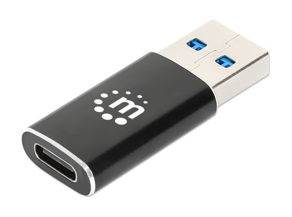 Manhattan 153980 cambiadores de género de cables USB A USB C Negro
