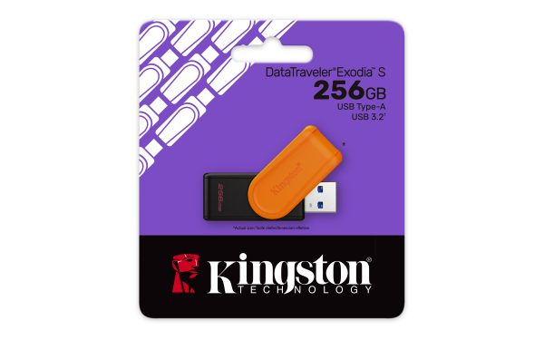 Kingston Technology DataTraveler Exodia S unidad flash USB 256 GB USB tipo A 3.2 Gen 1 (3.1 Gen 1) Negro, Naranja - Imagen 3