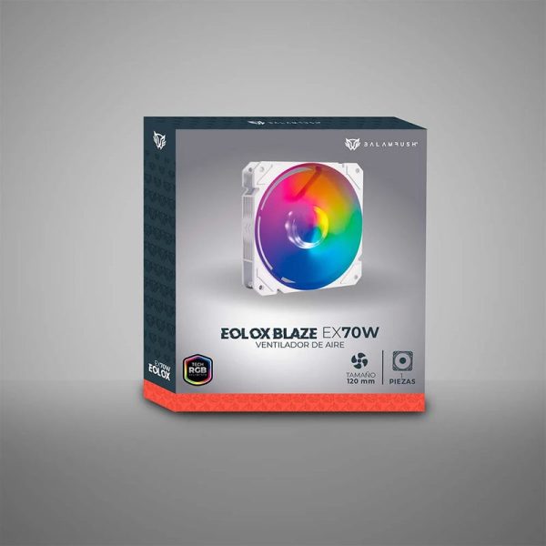 Balam Rush Eolox Blaze EX70W Gabinete de la computadora Enfriador de aire 12 cm Blanco 1 pieza(s) - Imagen 4