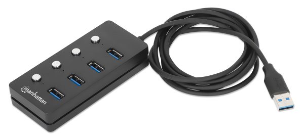 Manhattan 180887 hub de interfaz USB 3.2 Gen 1 (3.1 Gen 1) Type-A 5000 Mbit/s Negro - Imagen 4