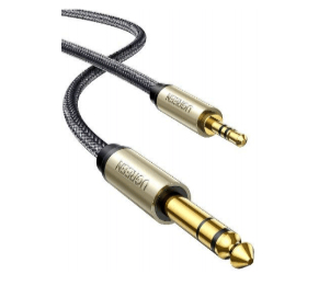 Ugreen 40806 cable de audio 5 m 3,5mm 6.35mm TS Negro, Oro