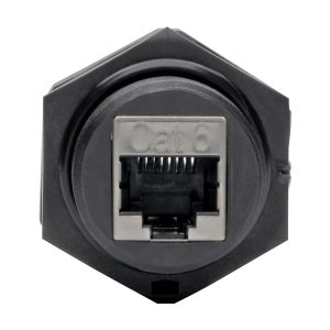 Tripp Lite N206-BC01-IND Acoplador de Mampara RJ45 para Cat5 / Cat6, Hembra a Hembra, Blindado, Industrial, Tapa Contra el Polvo - IP68, TAA