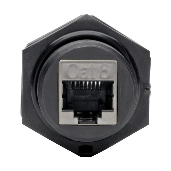 Tripp Lite N206-BC01-IND Acoplador de Mampara RJ45 para Cat5 / Cat6, Hembra a Hembra, Blindado, Industrial, Tapa Contra el Polvo - IP68, TAA