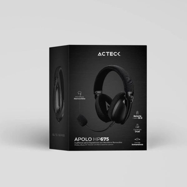 Acteck Apolo HP675 Auriculares Inalámbrico Diadema Llamadas/Música USB Tipo C Bluetooth Negro - Imagen 3