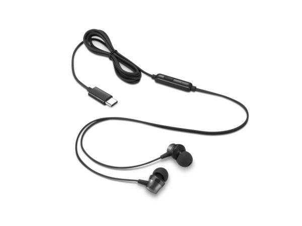 Lenovo 4XD1J77351 audífono y auriculare Auriculares Alámbrico Intra auditivo Oficina/Centro de llamadas USB Tipo C Negro - Imagen 2