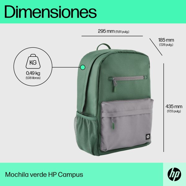 HP Mochila Campus, verde - Imagen 4
