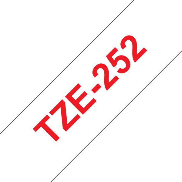 Brother TZE-252 cinta para impresora de etiquetas Rojo sobre blanco - Imagen 4