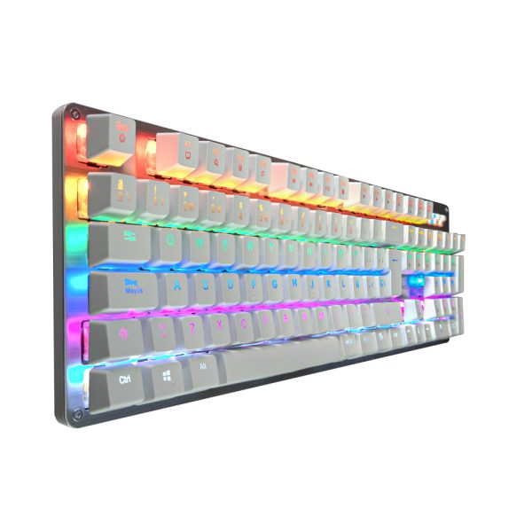 Game Factor KBG400-WH-RD teclado Juego USB QWERTY Español Gris, Blanco - Imagen 3