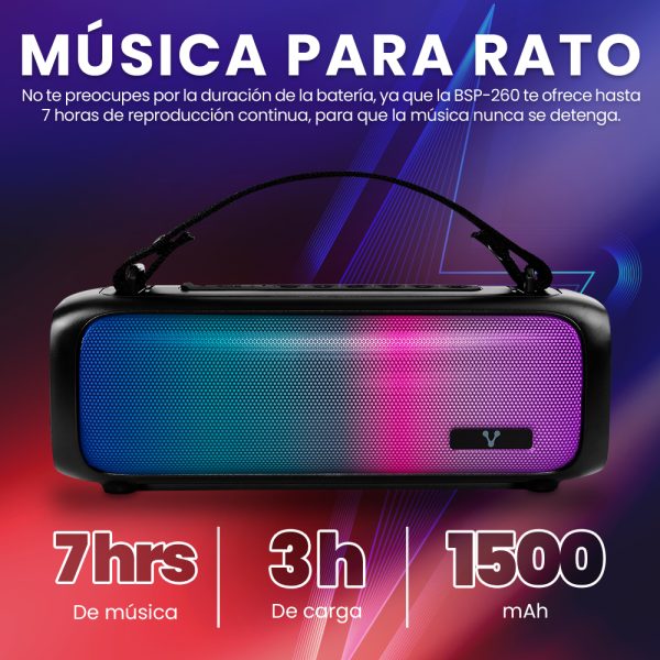 Vorago BSP-260 altavoz portátil o de fiesta Altavoz portátil estéreo Negro 16 W - Imagen 2