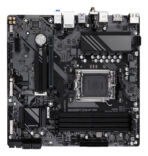 GIGABYTE B650M D3HP AX Placa base - AMD Ryzen serie 9000, VRM de 5+2+2 fases, hasta 8000 MHz DDR5 (OC), 2xPCIe 4.0 M.2, WIFI 6E, LAN 2,5 GbE, USB 3.2 Gen 1 - Imagen 4