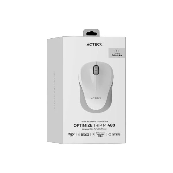 Acteck Optimize Trip MI480 ratón Oficina Ambidiestro RF inalámbrico Óptico 1600 DPI - Imagen 4