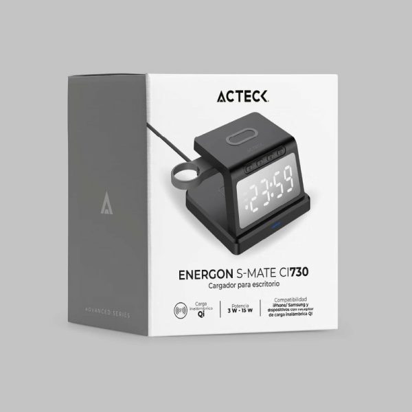 Acteck Energon S-Mate CI730 Audífonos, Smartphone, Reloj inteligente Negro USB Cargador inalámbrico Interior - Imagen 3