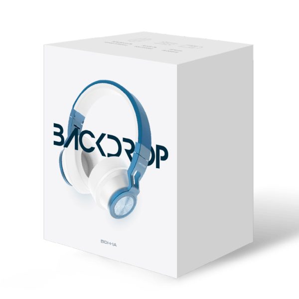 BACKDROP BDH-1A audífono y auriculare Audífonos Inalámbrico Diadema Música USB Tipo C Bluetooth Azul, Blanco - Imagen 3