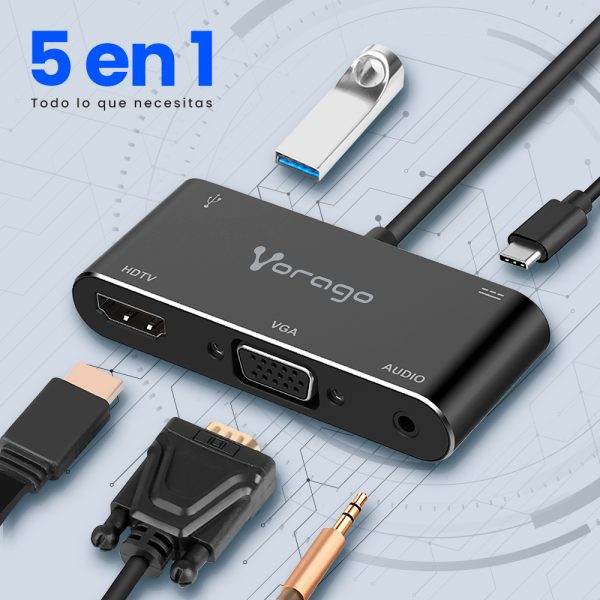 Vorago ADP-350 Adaptador gráfico USB Negro - Imagen 3