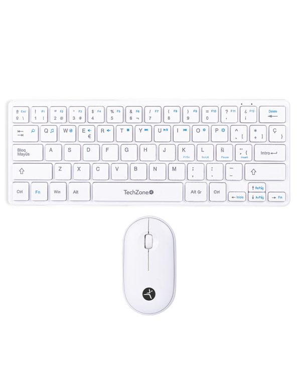 TechZone TZACCBI04 teclado Ratón incluido Hogar RF inalámbrico QWERTY Blanco