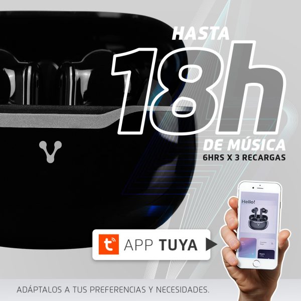 Vorago ESB-450-BK auricular y casco Auriculares Inalámbrico Dentro de oído Llamadas/Música USB Tipo C Negro - Imagen 2