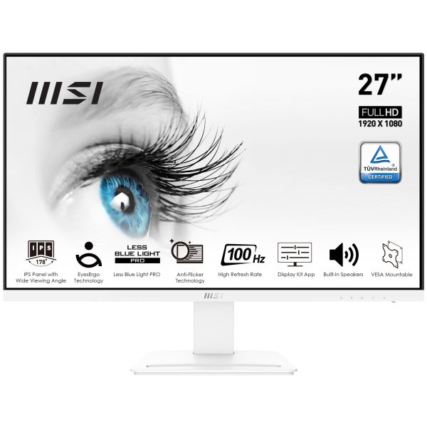 MSI Pro MP273AW monitor de computadora 68.6 cm (27") 1920 x 1080 Pixeles Full HD LED Blanco