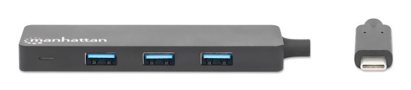 Manhattan Hub USB 3.2 Gen 1 de 4 puertos USB-A USB 3.2 Gen 1, de Tipo-C macho a 4 conectores Tipo A hembra, velocidad de transferencia hasta 5 Gbps, energía por medio del bus, negro - Imagen 3