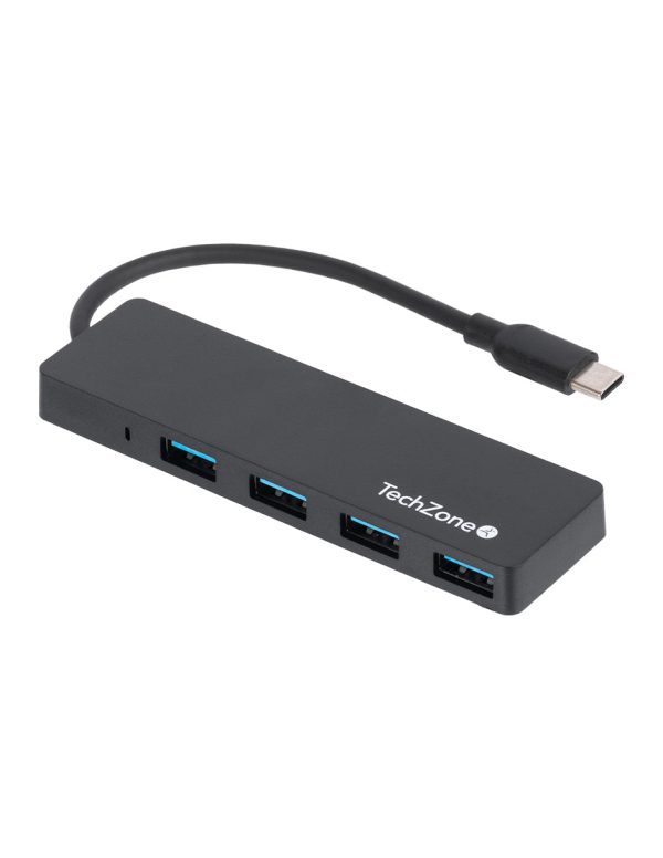 TechZone Connect HUB 3.0 USB 3.2 Gen 1 (3.1 Gen 1) Type-C 500 Mbit/s Negro