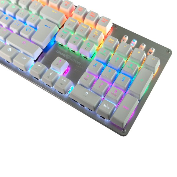 Game Factor KBG400-WH-RD teclado Juego USB QWERTY Español Gris, Blanco - Imagen 4