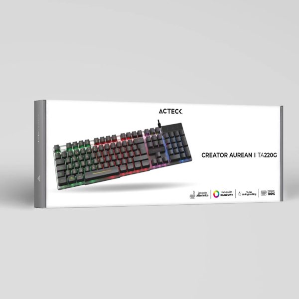 Acteck Led Aurean II TA220G teclado Juego USB Negro - Imagen 4