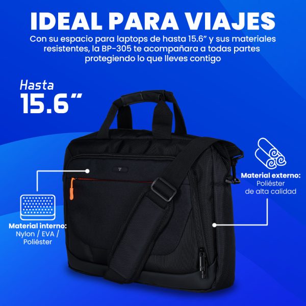 Vorago BP-305 maletines para portátil 39,6 cm (15.6") Maletín Negro - Imagen 2