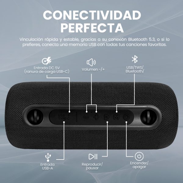 Vorago BSP-430 altavoz portátil o de fiesta Altavoz portátil estéreo Negro 26 W - Imagen 3
