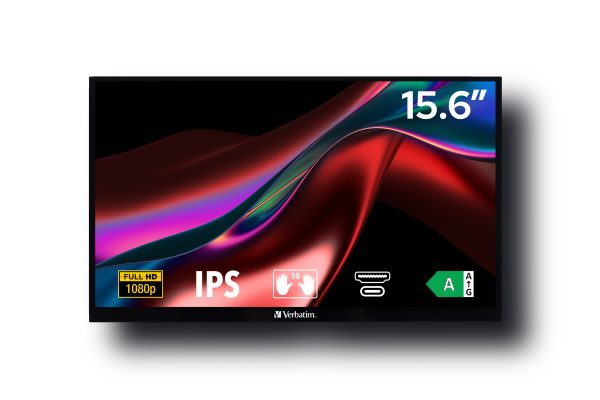 Verbatim 49592 monitor de computadora 39.6 cm (15.6") 1920 x 1080 Pixeles Full HD LCD Pantalla táctil Negro - Imagen 2