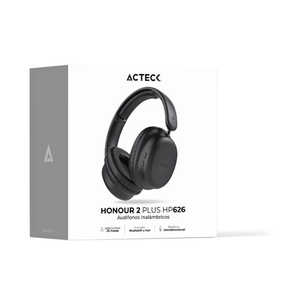 Acteck Honour 2 Plus HP626 Auriculares Inalámbrico y alámbrico Diadema Llamadas/Música USB Tipo C Bluetooth Negro - Imagen 4