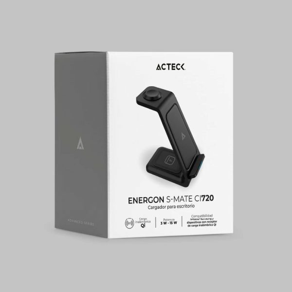 Acteck Energon S-Mate CI720 Audífonos, Smartphone, Reloj inteligente Negro USB Cargador inalámbrico Interior - Imagen 3