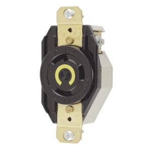 Hubbell HUB-HBL-2610 tomacorriente NEMA L5-30R Negro, Metálico