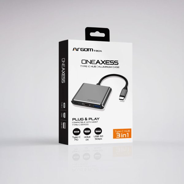 ArgomTech ONE AXESS Alámbrico USB 3.2 Gen 1 (3.1 Gen 1) Type-C Plata - Imagen 2